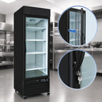 Thumbnail image #4 for Serv-Ware GF23B-HC 23 Cu. Ft. 1-Door Black Glass Merchandiser Freezer, Bottom-Mounted Self-Contained, -10°F to 0°F