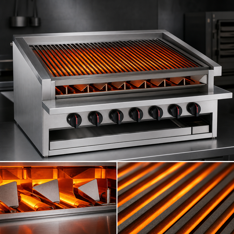 Product image #4 for MagiKitch'n 48-Inch Low Profile Countertop Gas Radiant Charbroiler with Round Rod Grates