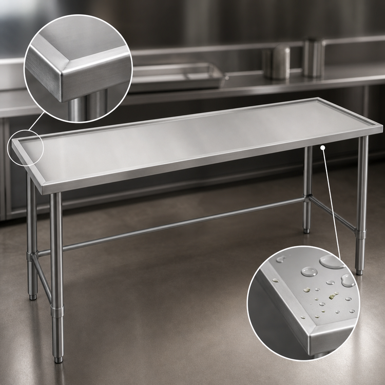 Product image #4 for Eagle Spec-Master Marine Series Stainless Steel Work Table, 108W x 30D, 14/300 Series Top