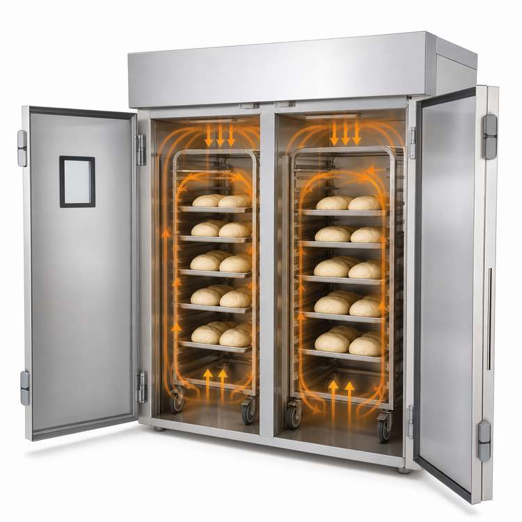 Product image #4 for Knockdown Roll-In Two-Section Retarder Proofer Cabinet with Digital Touchscreen Control