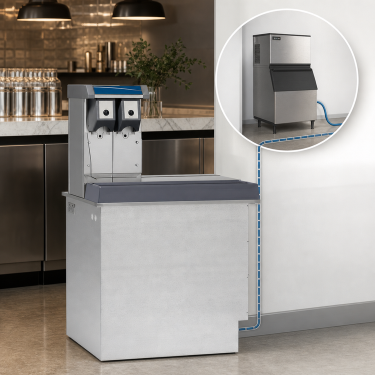 Product image #4 for Follett Vision VU155N0RP 150 lb. Low Profile Push Button Ice and Water Dispenser