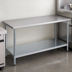 Thumbnail image #4 for Duke Manufacturing 416-2484 Stainless Steel Work Table, 84 x 24 x 36 Inches, Flat Top, Galvanized Undershelf