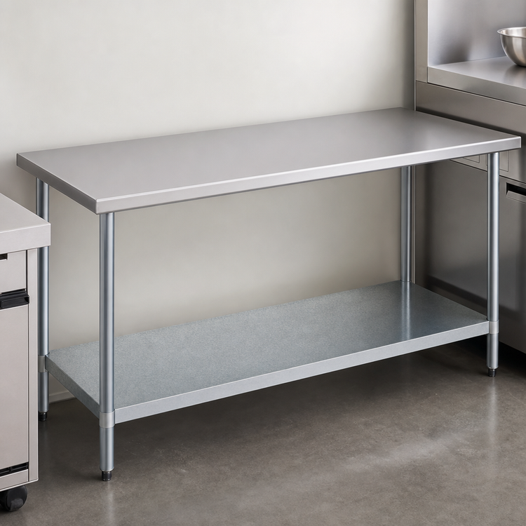 Product image #4 for Duke 84-Inch x 24-Inch Stainless Steel Work Table with Galvanized Undershelf