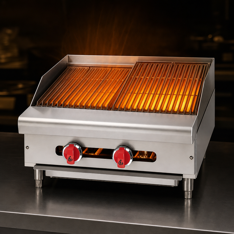Product image #4 for American Range ARSRB-12 12-Inch Gas Countertop Charbroiler with 2 Burners