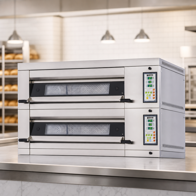 Product image #4 for Artisan 2-Deck Electric Stone Hearth Deck Oven with Programmable Controls, Steam Injection, End Load, 8-Inch Deck Height