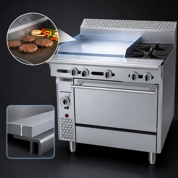 Product image #4 for Garland Cuisine Series 36-Inch Heavy Duty Gas Combination Top Range with 24-Inch Left Griddle, 2 Open Burners, and Convection Oven