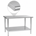 Thumbnail image #4 for Eagle Group Budget Series 84-Inch x 30-Inch Flat Top Work Table with 430 Stainless Steel Top and Adjustable Undershelf