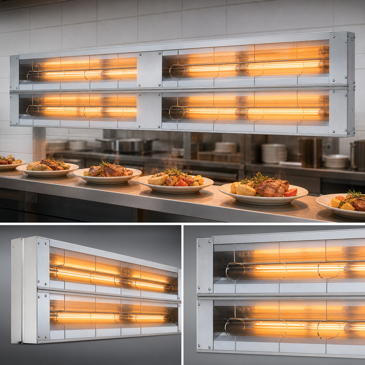 Product image #4 for Hatco Glo-Ray 84-Inch Lighted Double Infrared Strip Heater, Aluminum, 3420 Watts