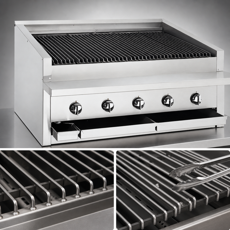Product image #4 for Bakers Pride Dante Series L-36RS-R 36-Inch Low-Profile Countertop Gas Radiant Charbroiler