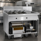 Thumbnail image #4 for Imperial (Middleby) IFSCB450EU 4-Tank Electric Floor Fryer with Built-In Filter, 50 lb. Capacity Each, Stainless Steel