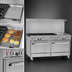 Thumbnail image #4 for Ultimate 60-Inch Commercial Gas Restaurant Range with 5 Burners, 24-Inch Griddle, Convection Oven and Cabinet Base