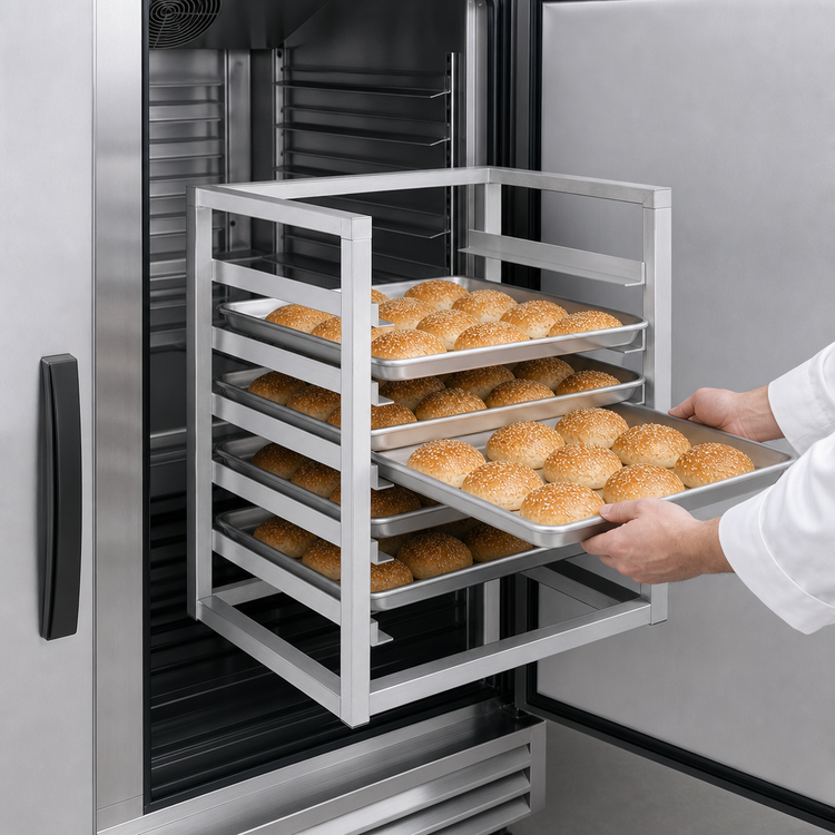 Product image #4 for Channel Manufacturing Aluminum Knock-Down End-Load Bun Pan Rack for Reach-In Refrigerators