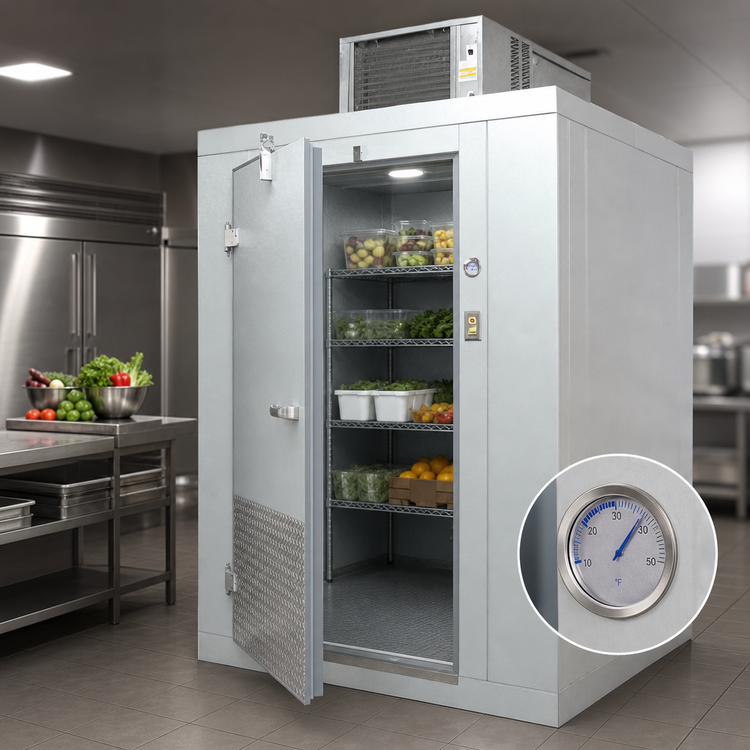 Product image #4 for Indoor Walk-In Cooler with Floor, Remote Refrigeration, +35°F Holding, 6' x 11'9" x 7'8 1/2"