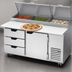 Thumbnail image #4 for Beverage-Air DPD67HC-3 67-Inch Two-Section Pizza Top Refrigerated Prep Table with 3 Drawers and 1 Door