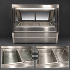 Thumbnail image #4 for Howard-McCray HMC, Hot Cases, 40E Service Cases CHS40E-6-BE 76.5-Inch Full-Service Hot Food Case, 4 Wells, Wet/Dry, Black Exterior