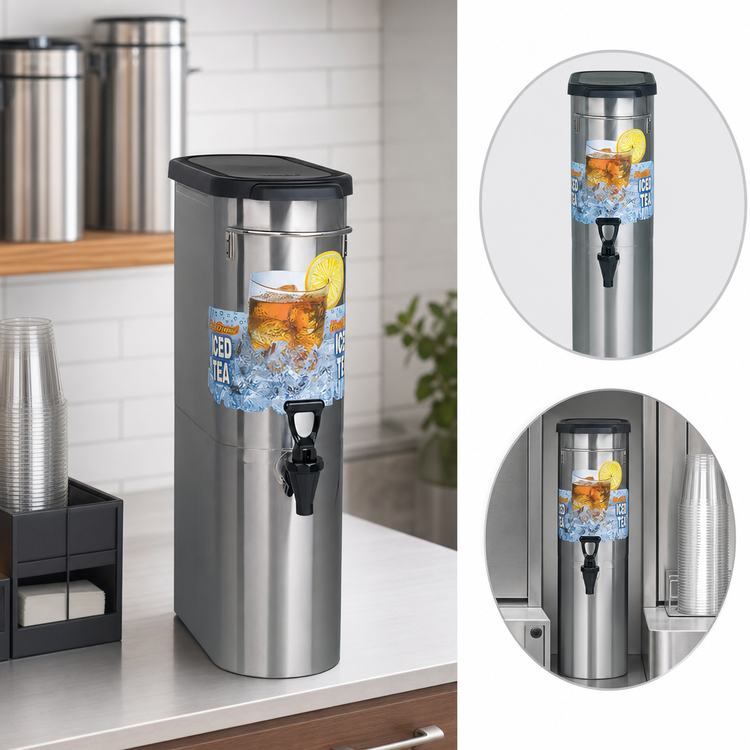 Product image #4 for BUNN Narrow Tower Iced Beverage Dispenser, 3.5 Gallon, Sump Valve, 8-Inch Cup Clearance