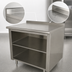 Thumbnail image #4 for Advance Tabco 48 Inch x 36 Inch 14 Gauge 304 Stainless Steel Work Table with Open Front Cabinet Base, Mid-Shelf, and 1-1/2 Inch Rear Up-Turn