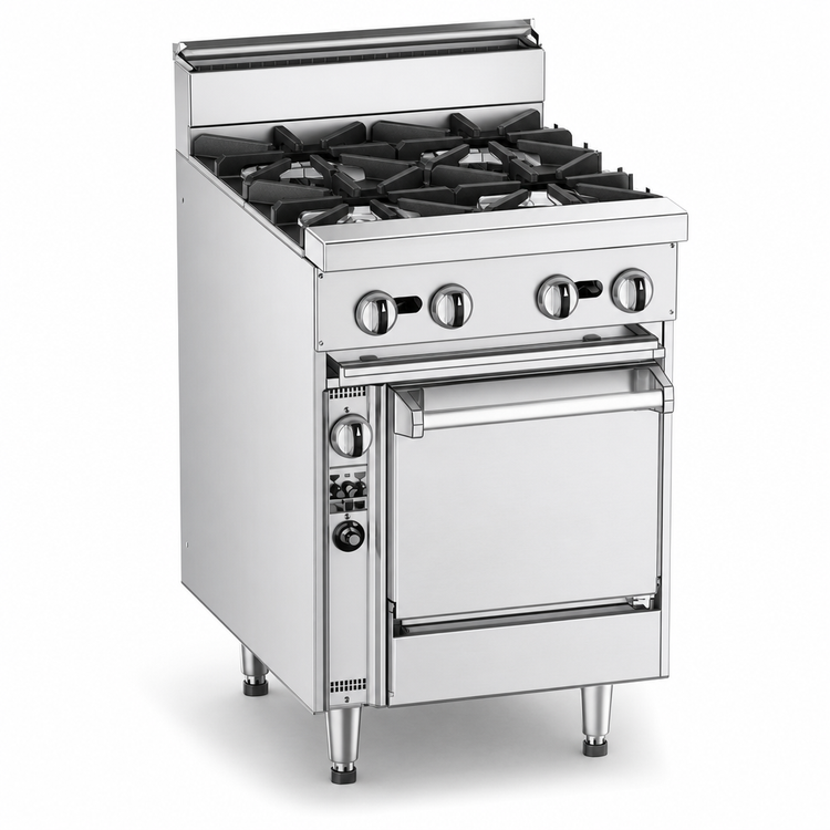 Product image #4 for Bistro 24-Inch Gas Restaurant Range with 4 Open Burners and Standard Oven, Stainless Steel, 150,000 BTU