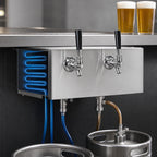 Thumbnail image #4 for Perlick Corporation 4060A2B-BTM Space-Saver Underbar 2-Faucet Glycol-Cooled Draft Beer Dispensing Head, Stainless Steel, Bottom Outlet
