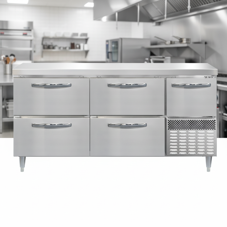 Product image #3 for Continental Refrigerator Designer Line DFA68NSS-D 68" Worktop Freezer with 4 Drawers & 1 Door