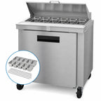 Thumbnail image #4 for Hoshizaki Steelheart SR36B-10 36-Inch Sandwich Top Refrigerator Prep Table with 10-Pan Rail, 9.9 Cu. Ft. Storage, Solid Door