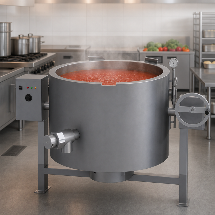 Product image #4 for AccuTemp Edge Series 40-Gallon Gas Tilting Steam Kettle, Full Jacket, 316 Stainless Steel Liner
