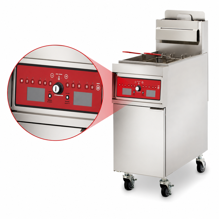 Product image #5 for Vulcan PowerFry5 21-Inch Free-Standing Gas Fryer with Built-In KleenScreen PLUS Filtration System, 85-90 lb Capacity, Solid State Analog Controls