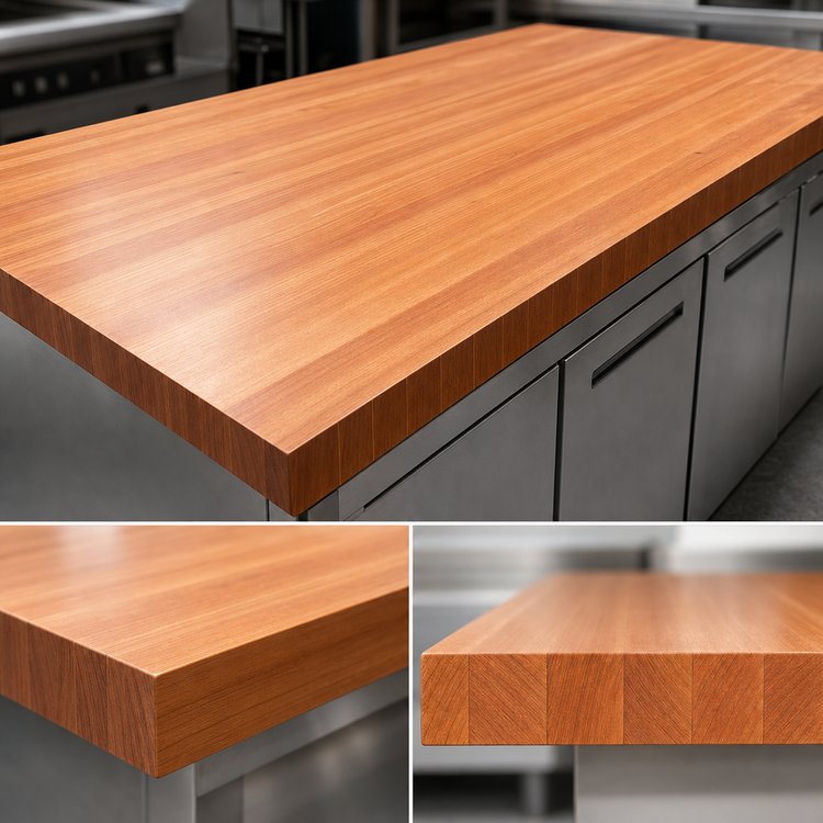 Product image #4 for Boos Block American Cherry Edge Grain Kitchen Countertop, 132" W x 30" D x 3" Thick, Varnique Finish