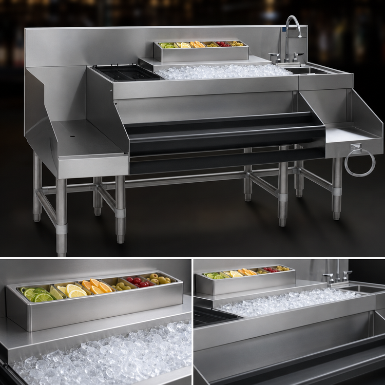 Product image #4 for Eagle Group Spec-Bar CCS-72 72-Inch Underbar Ice Bin Cocktail Station with Blender Sink