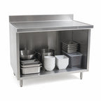 Thumbnail image #4 for Eagle Group Spec-Master UOB2436SEM Stainless Steel Underbar Work Table, Open-Front Cabinet Base, 36 x 24 in, 14-Gauge 304 Top
