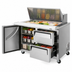 Thumbnail image #4 for Turbo Air Super Deluxe 48.25-Inch Two-Section Mega Top Sandwich/Salad Prep Table with 18-Pan Opening, 1 Door, and 2 Drawers