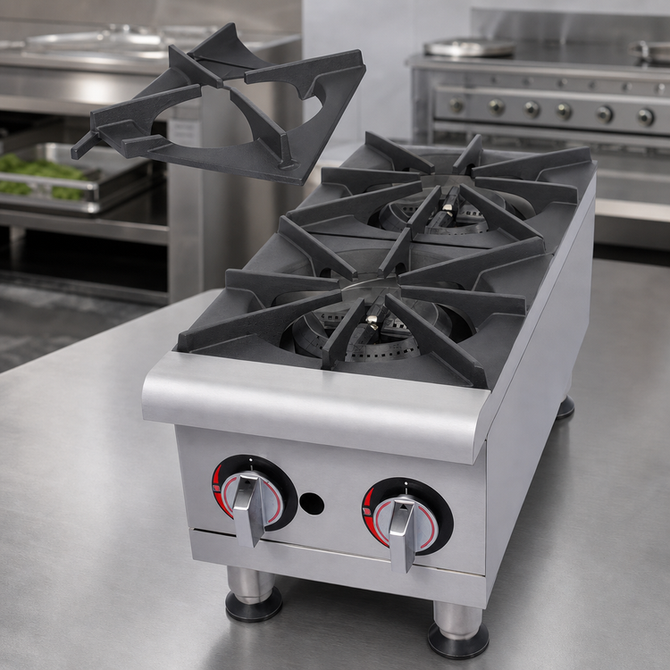 Product image #4 for Workline GHP-2S 2-Burner Gas Countertop Hotplate, 44,000 BTU, Stainless Steel Front