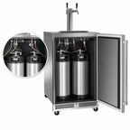 Thumbnail image #4 for Perlick Corporation HC24RS4S-H0-SLFLT Mobile Two-Faucet Wine Dispenser with 24-Inch Refrigerator, Stainless Steel, Nitrogen Service