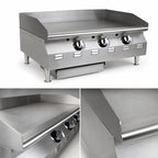 Thumbnail image #4 for Eagle Group RedHots CLAGGDT-24-LP-X 24-Inch Extra-Deep Countertop LP Gas Griddle with Thermostatic Controls, 3/4-Inch Smooth Steel Plate