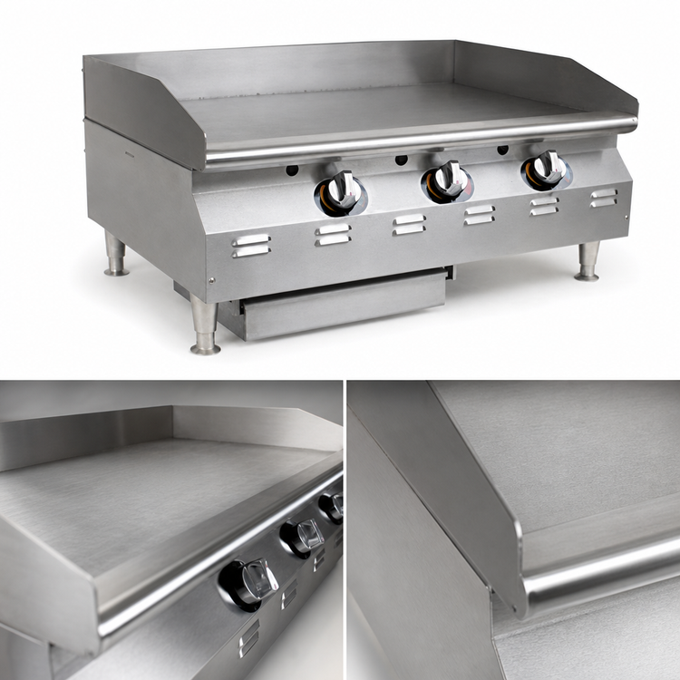 Product image #4 for RedHots Chef's Line Extra-Deep 24-Inch Countertop LP Gas Griddle with Thermostatic Controls