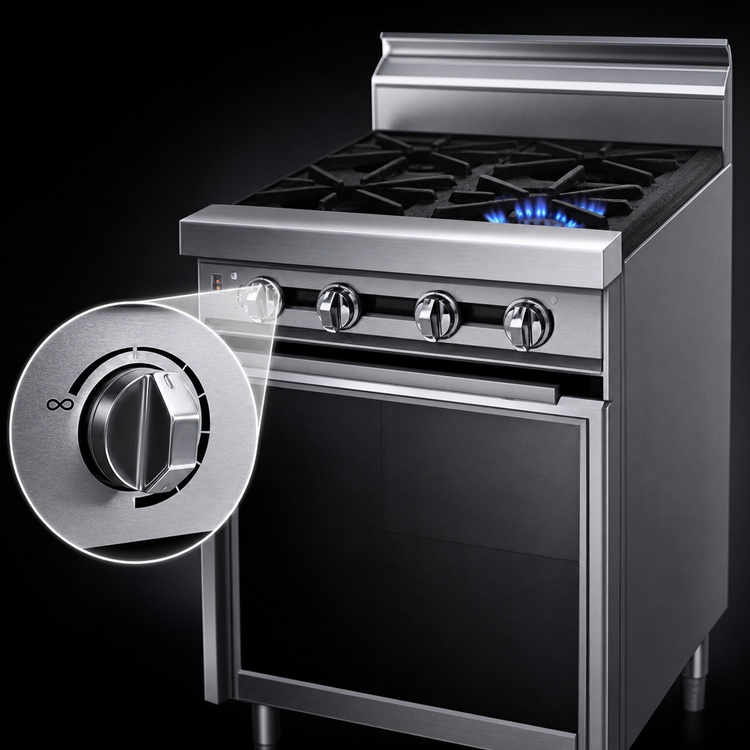 Product image #4 for Titan JTRH-6 Heavy Duty 36" 6-Burner Gas Range with Cabinet Base