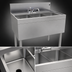 Thumbnail image #4 for Glastender Three-Compartment Underbar Sink Unit with Deck-Mount Faucet, 36
