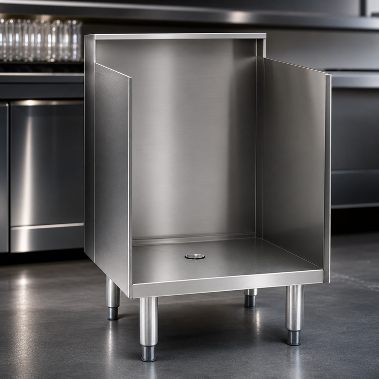 Product image #4 for Eagle 1800 Series 18-Inch Flatboard Top Underbar Glass Rack Storage Unit with Open Cabinet Base