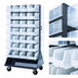 Thumbnail image #4 for Quantum 36 x 30 x 72-Inch Double-Sided Louvered Rack Cart with 56 QUS240 Bins