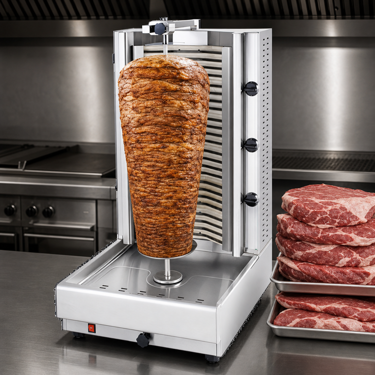 Product image #4 for Visvardis Electric Vertical Gyro Machine Broiler, 90-140 lb Capacity, 220V, 3-Phase