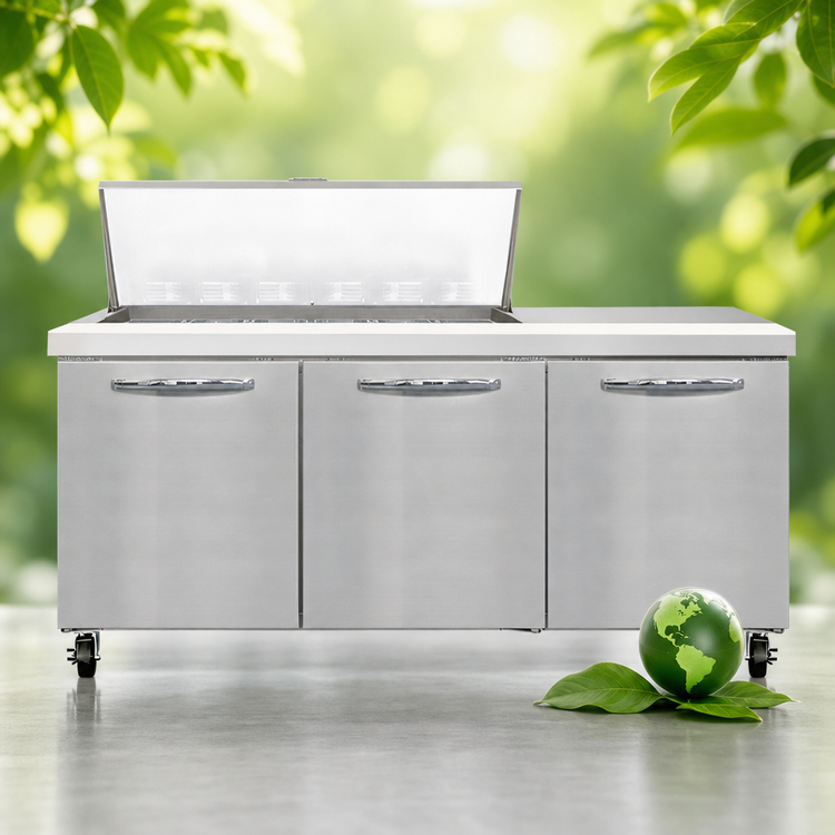 Product image #4 for Mighty Top SW72N18M 72" Three-Section Refrigerated Sandwich Prep Table