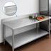 Thumbnail image #4 for Spec-Master 84-Inch Stainless Steel Work Table with 4-1/2-Inch Backsplash and Undershelf
