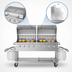 Thumbnail image #4 for KoolMore 60-Inch Mobile Commercial Outdoor Charbroiler Grill, 8-Burner, Propane, with Dual 30-Inch Roll Dome Covers