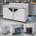Thumbnail image #4 for Turbo Air Super Deluxe 60-Inch 2-Section Worktop Freezer, 16 Cu. Ft., Stainless Steel, Rear-Mounted Self-Contained Refrigeration