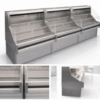 Thumbnail image #4 for Howard-McCray 35E Series SC-OS35E-5C-S Curved-End Open Merchandiser, 63"W x 44"H, Self-Contained, Stainless Steel