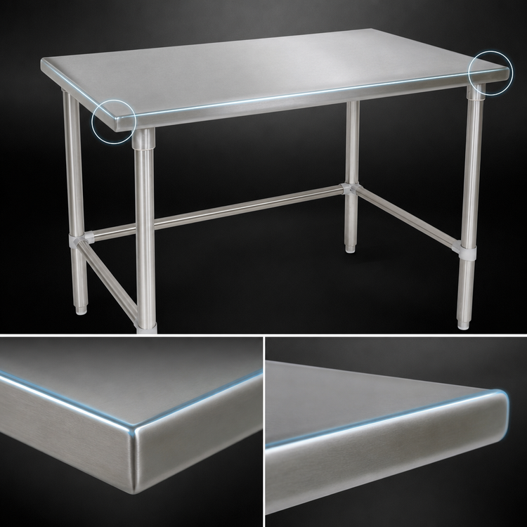 Product image #4 for Stallion 84-Inch x 30-Inch 16-Gauge 300 Series Stainless Steel Work Table