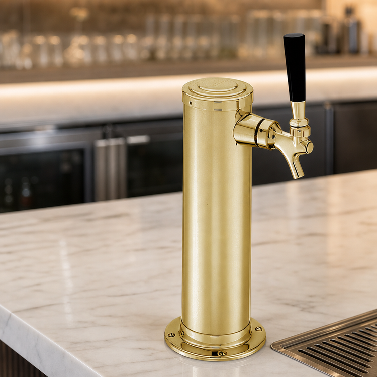 Product image #4 for Perlick Century 3-Inch O.D. Glycol-Cooled Countertop Draft Arm Beer Tower, 1 Faucet, Tarnish-Free Brass