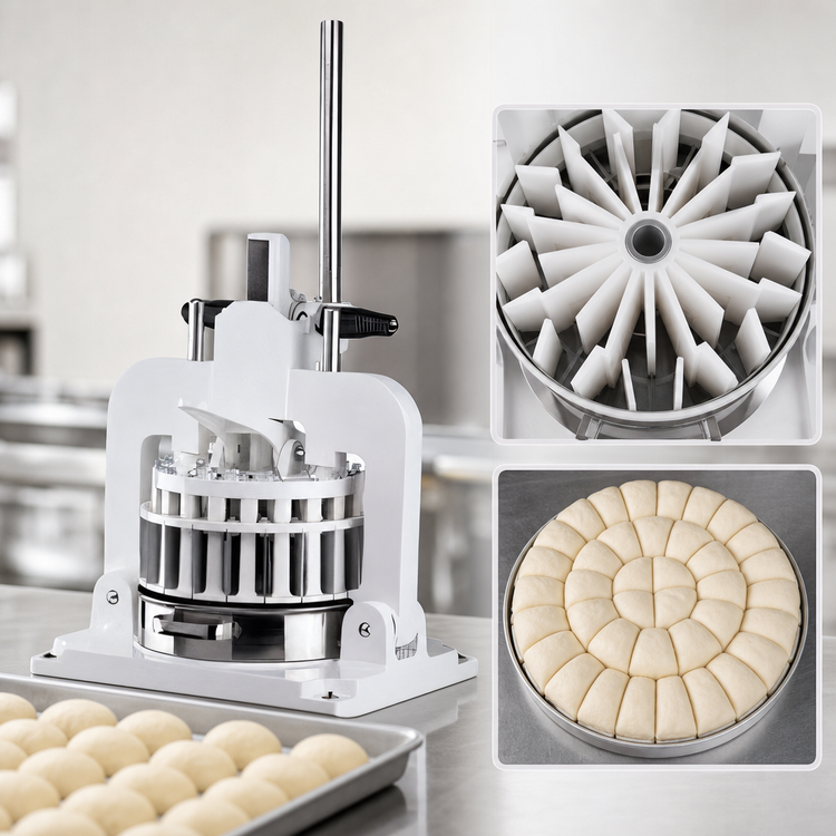 Product image #4 for BakeMax Manual Hand Bun Dough Divider, 36-Piece, with Dividing Pan