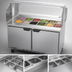 Thumbnail image #5 for Beverage-Air 48-Inch Sandwich Prep Table With Sneeze Guard, 2-Section, 12-Pan, Self-Contained Refrigeration