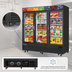 Thumbnail image #4 for Everest Refrigeration Three-Section Reach-In Glass Door Merchandiser Freezer, 69 Cu. Ft., 74-3/4 Inch Wide, Bottom-Mounted Self-Contained